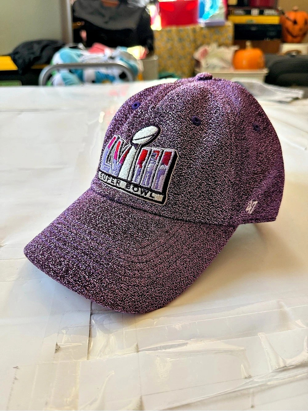 47 Purple Glitter Baseball Cap Like New